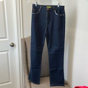 Sigrid Olsen dark wash boot cut jeans size 8